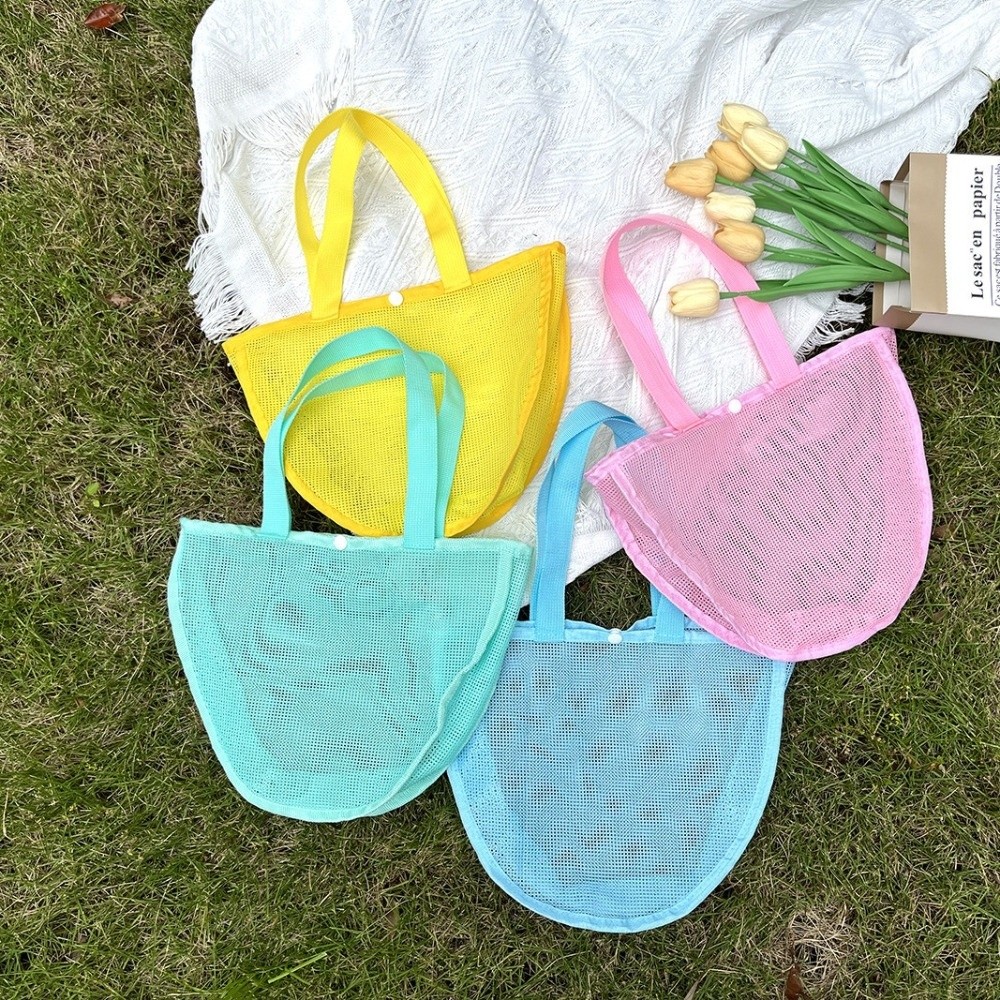 INS 軽量ソリッドカラーメッシュポーチ防水再利用可能なビー - Tote Bag Beach のレビューと価格