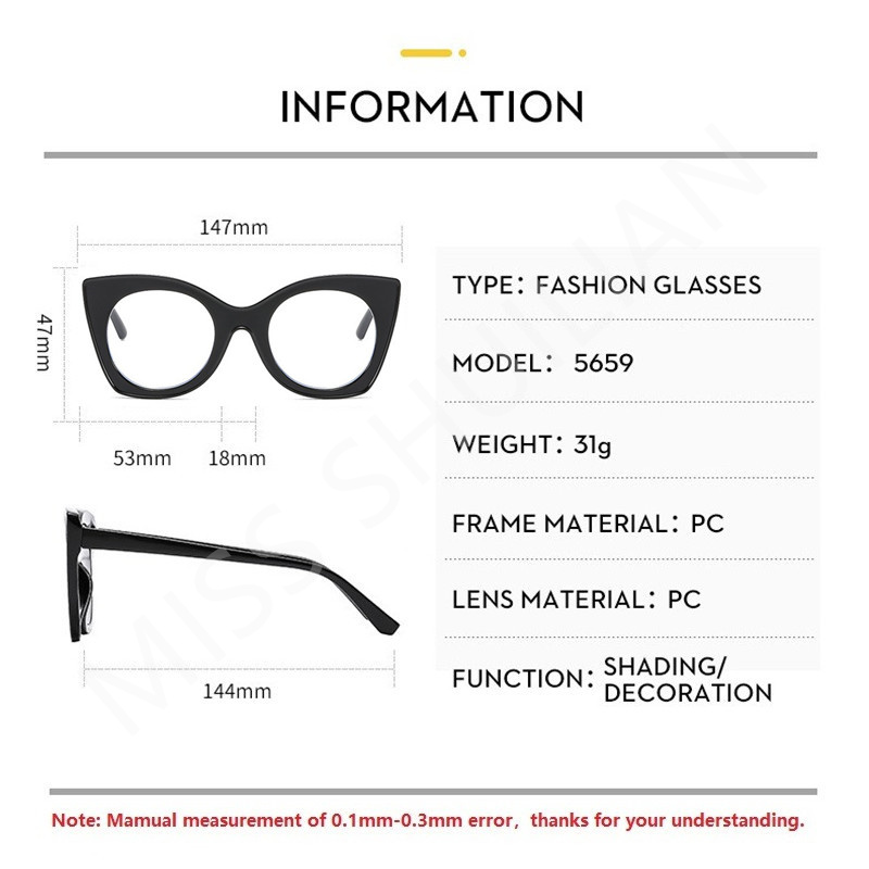 新しいファッショナブルな女性用メガネトレンド、女性用アイウェ - Sunglasses Cat Eye のレビューと価格