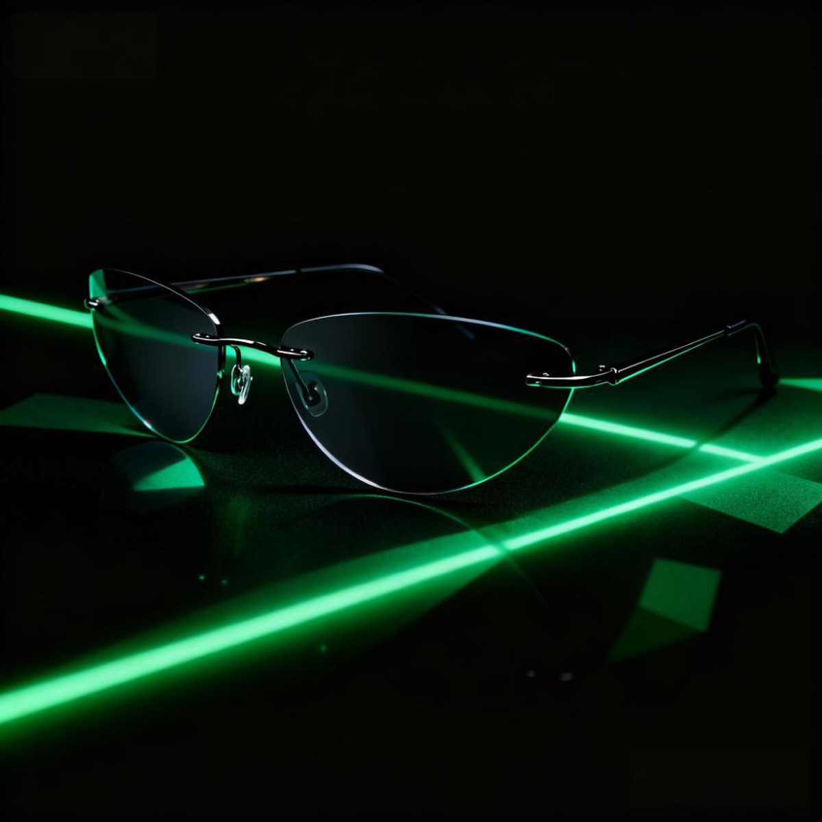 ファッションリムレスサングラス、キャットアイ形状、メタルフレ - Sunglasses Cat Eye のレビューと価格