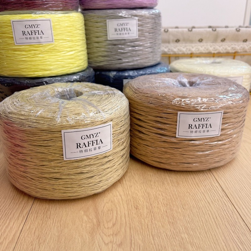 手編み用の薄い平らなラフィア糸,帽子バッグ,手工芸品,着用可 - Crochet Bag Raffia のレビューと価格